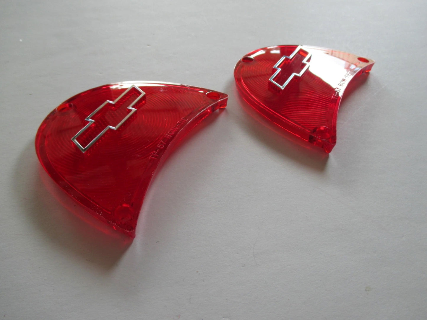 1957 Chevrolet Tail Light Lenses With Chrome Bowtie