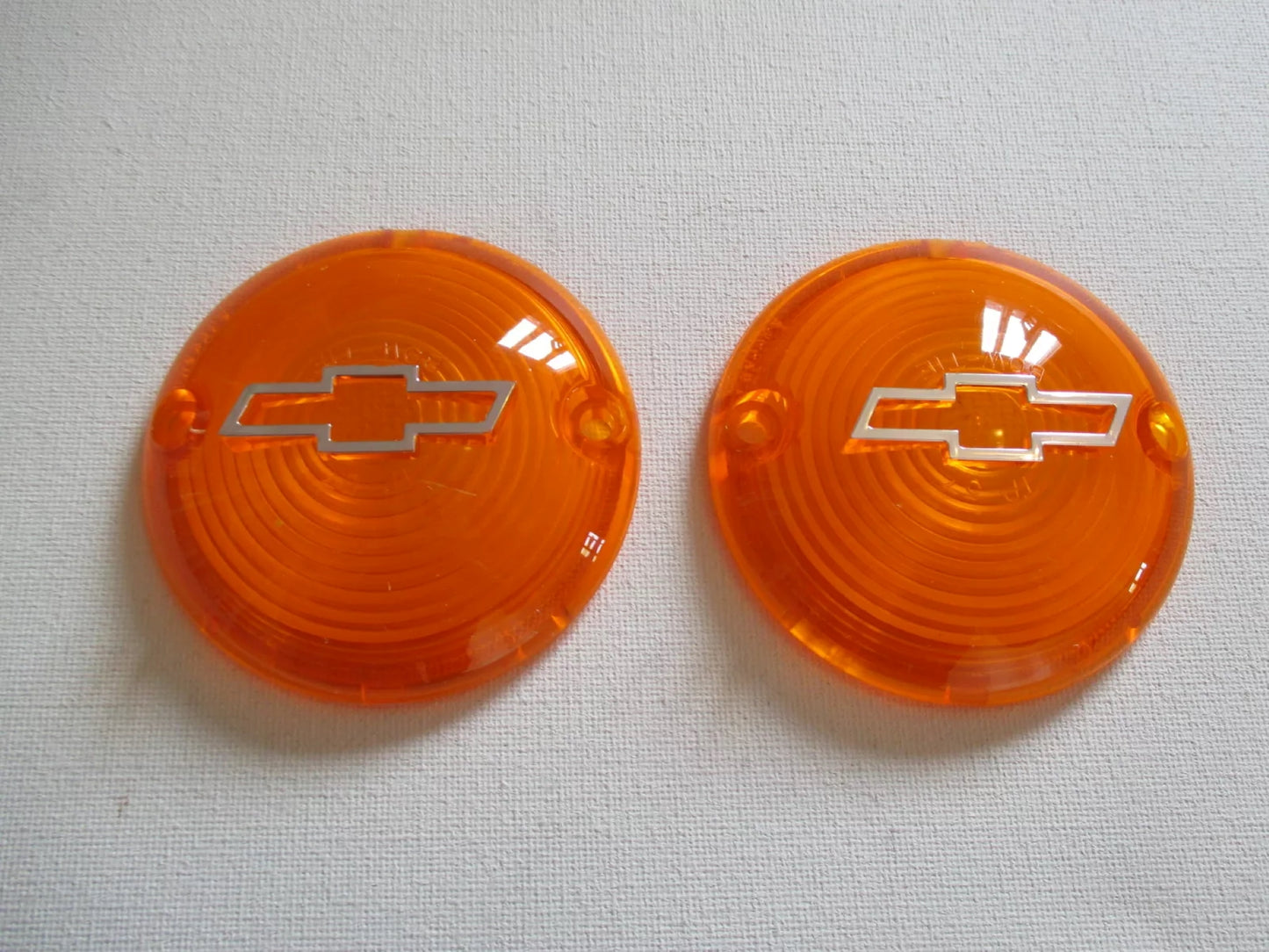 57 Chevrolet Amber Park Lenses With Chrome Bowtie