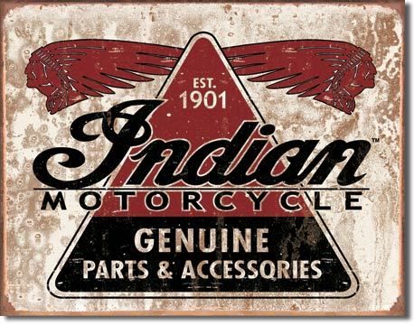 Indian Motorcycle. Genuine Parts and Accessories Tin Sign
