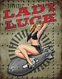 Lady Luck Tin Sign