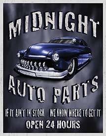 Midnight Auto Parts Tin Sign