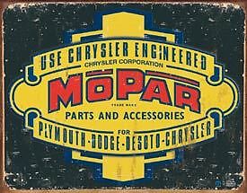 Mopar Parts and Accesssories Tin Sign