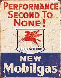 New Mobilgas Tin Sign