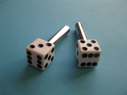 White Dice Door Lock Knobs
