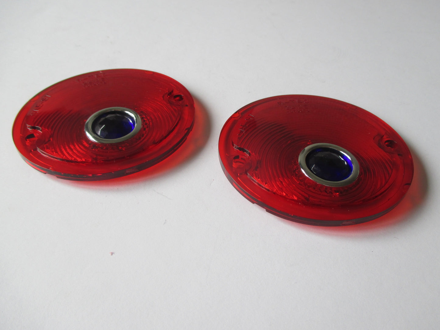 55-59 CHEV TRUCK RED TAIL LIGHT LENSES WITH BLUE DOTS NEW PICK UP 56 57 581