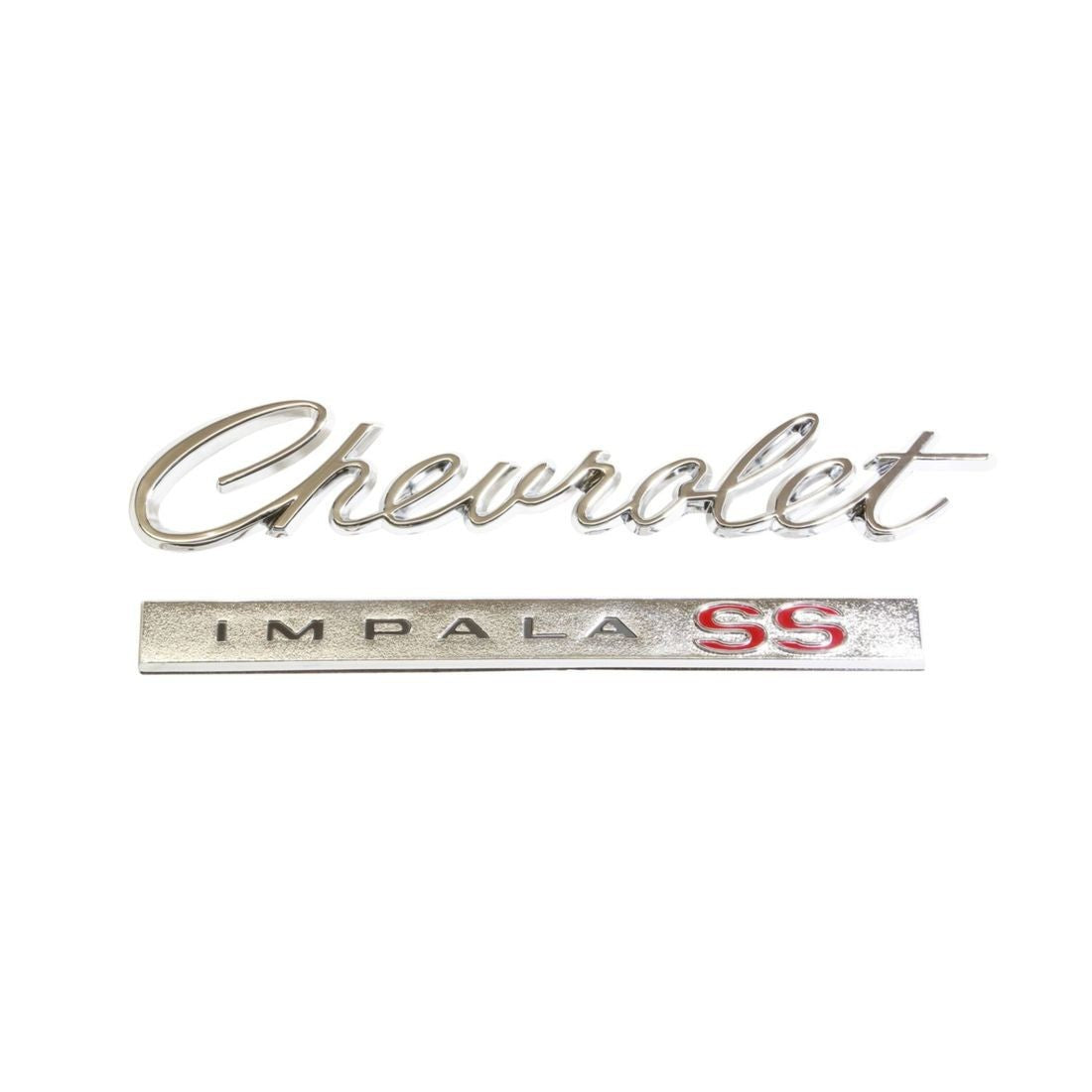 66 CHEVROLET IMPALA SS 2 PIECE BOOT BADGE 1966 CHEV EMBLEM  SUPER SPORTS TRUNK0