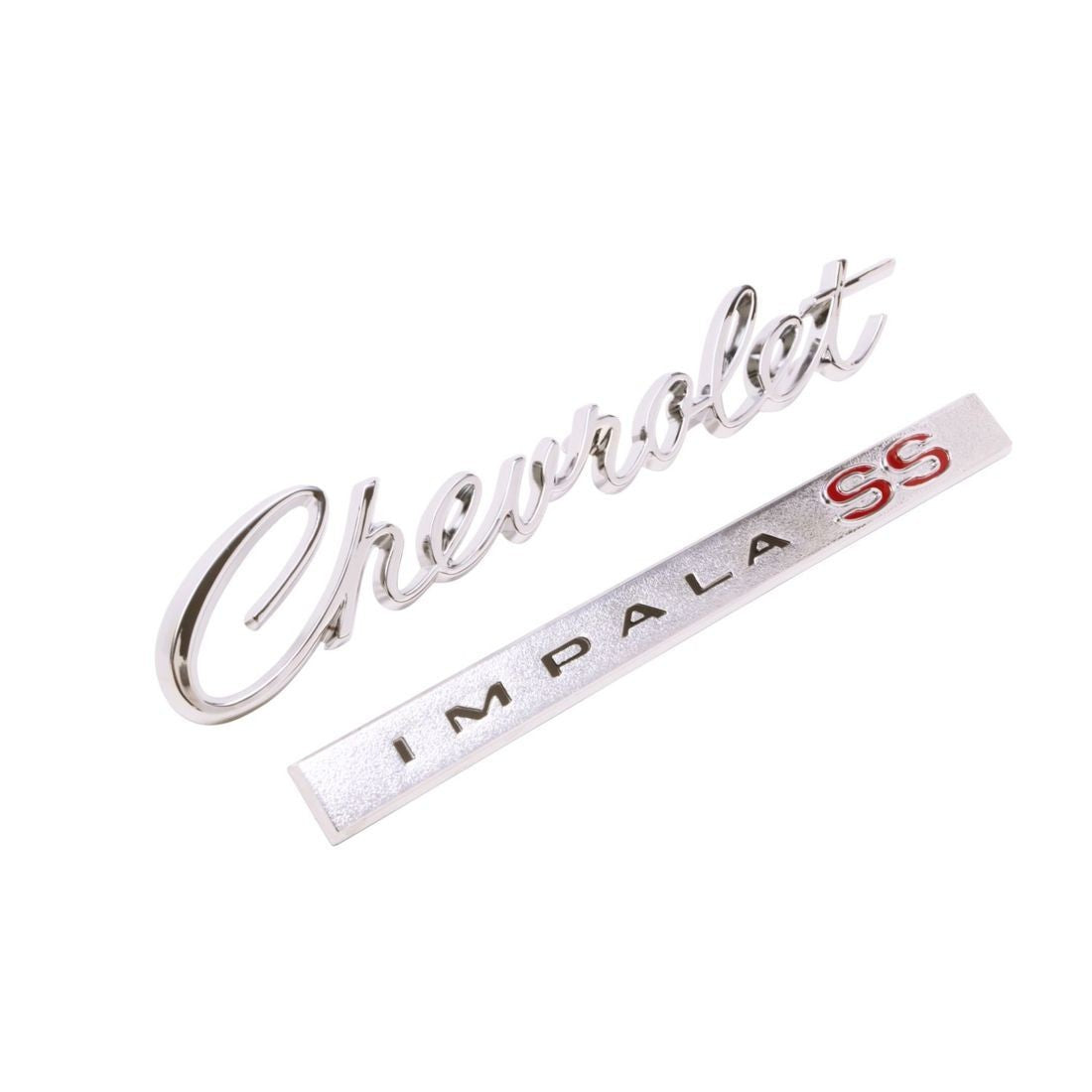 66 CHEVROLET IMPALA SS 2 PIECE BOOT BADGE 1966 CHEV EMBLEM  SUPER SPORTS TRUNK1