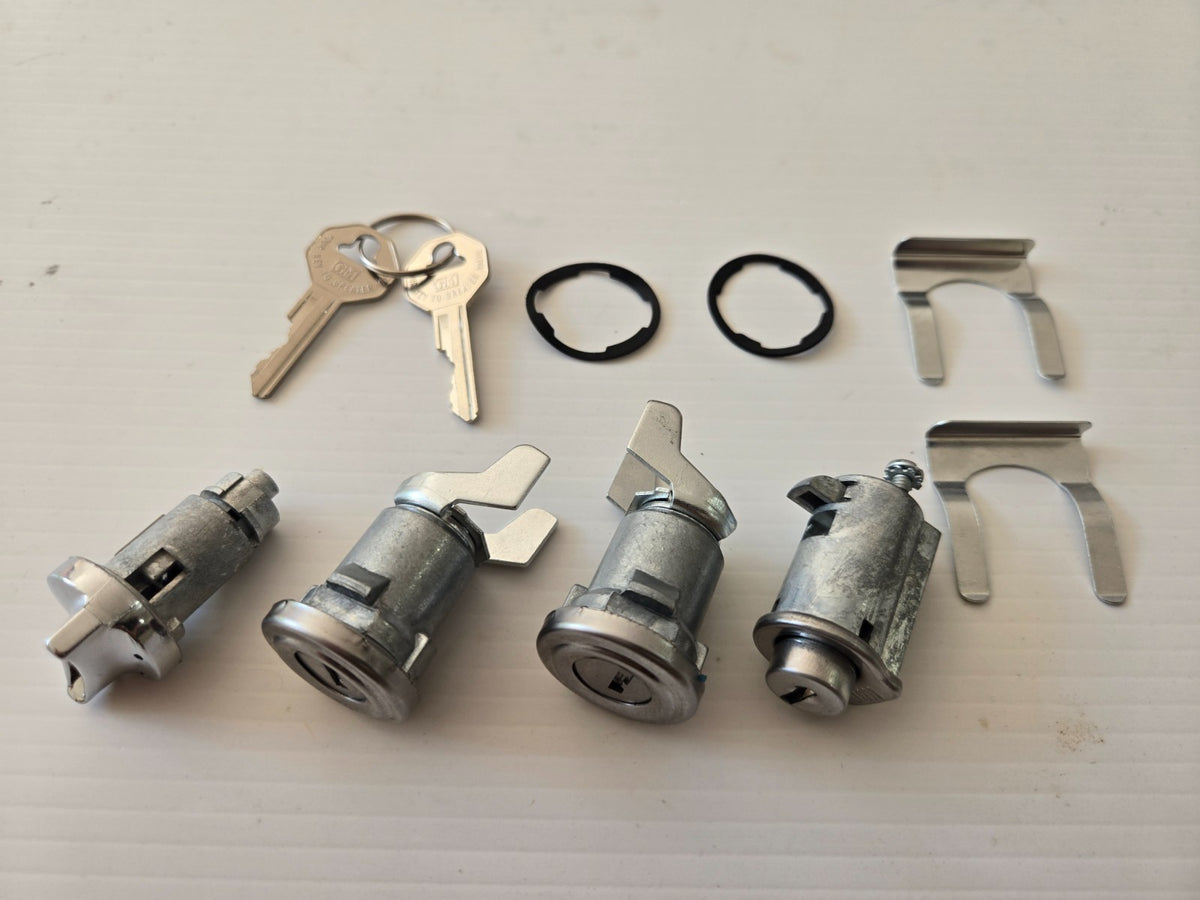Holden FE FC FB EK EJ HD HR Lock Set w/ Ribbed Caps Ignition Doors Glove Box Ute0