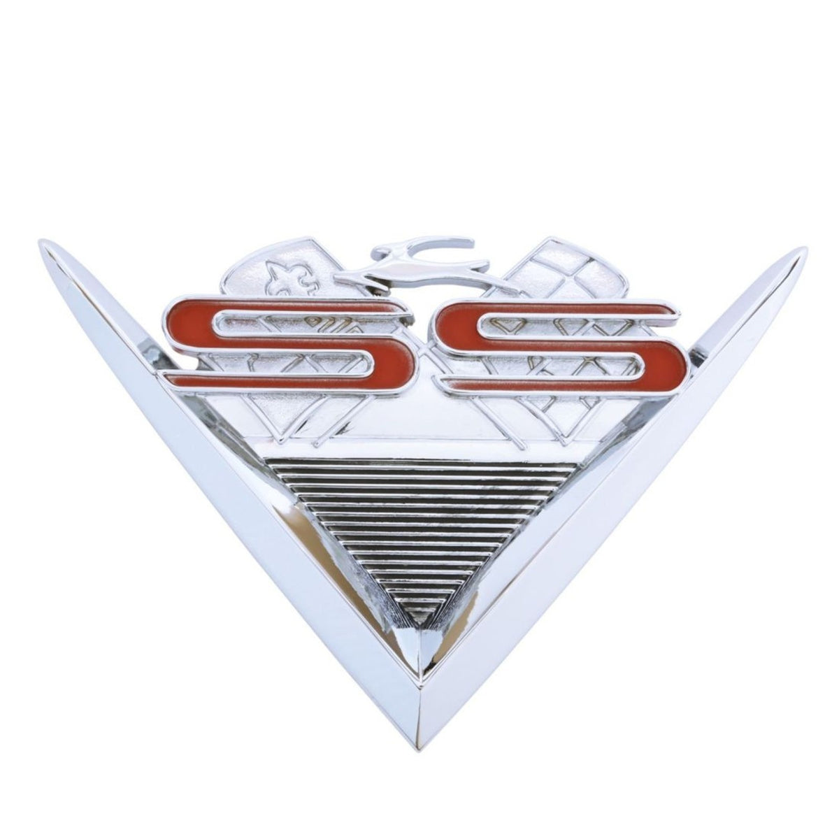 61 CHEV IMPALA SS REAR BOOT BADGE FLAGS EMBLEM 1961 CHEVROLET SUPER SPORTS TRUNK0