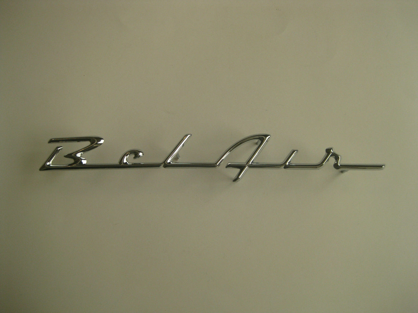 CHROME CHEV BELAIR BADGE 55 56 NEW 1955 1956 CHEVROLET EMBLEM BEL AIR SCRIPT0