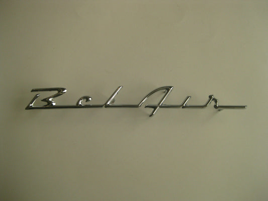 CHROME CHEV BELAIR BADGE 55 56 NEW 1955 1956 CHEVROLET EMBLEM BEL AIR SCRIPT0