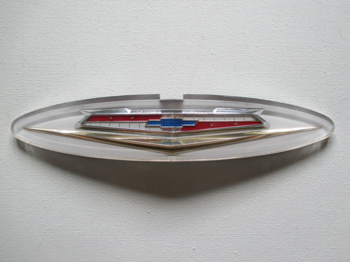 60 Chev 283 V8 Grill Badge Insert New 1960 Belair Impala El Camino Front Emblem1