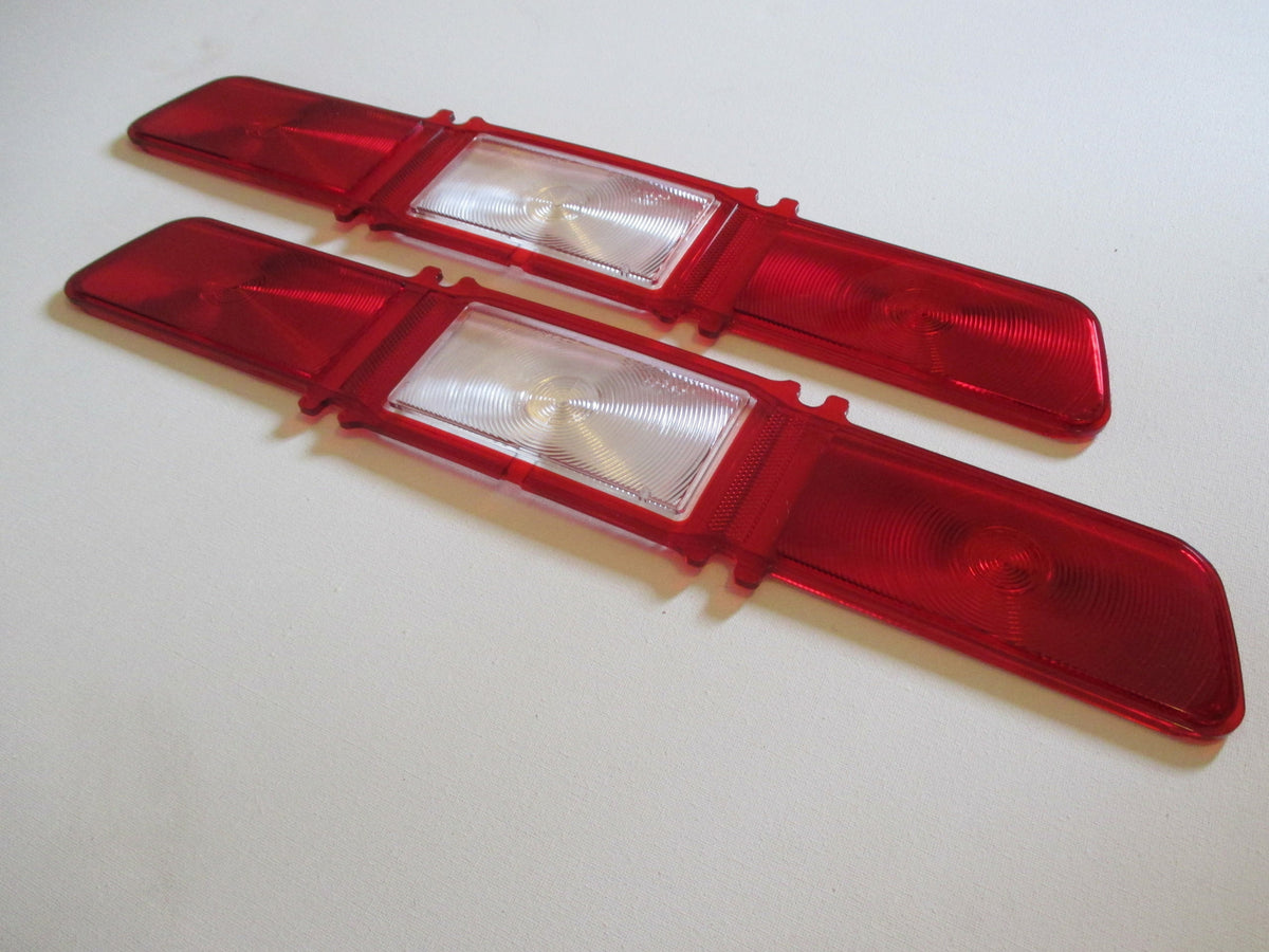 67 CHEV IMPALA RED AND CLEAR TAIL LIGHT LENSES NEW 1967 CHEVROLET PAIR BELAIR1