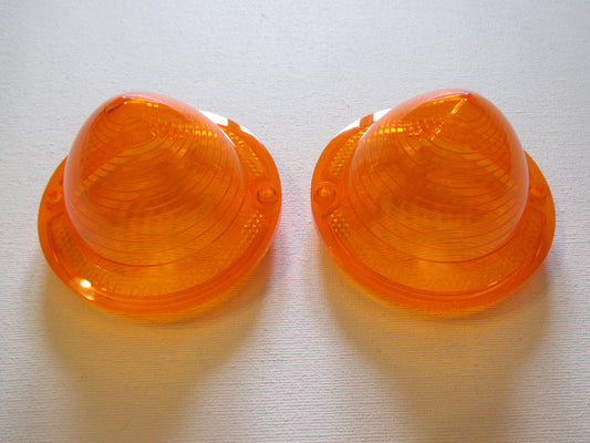 1958 58 Chev Amber Park Light Lenses New Pair Impala Chevrolet0