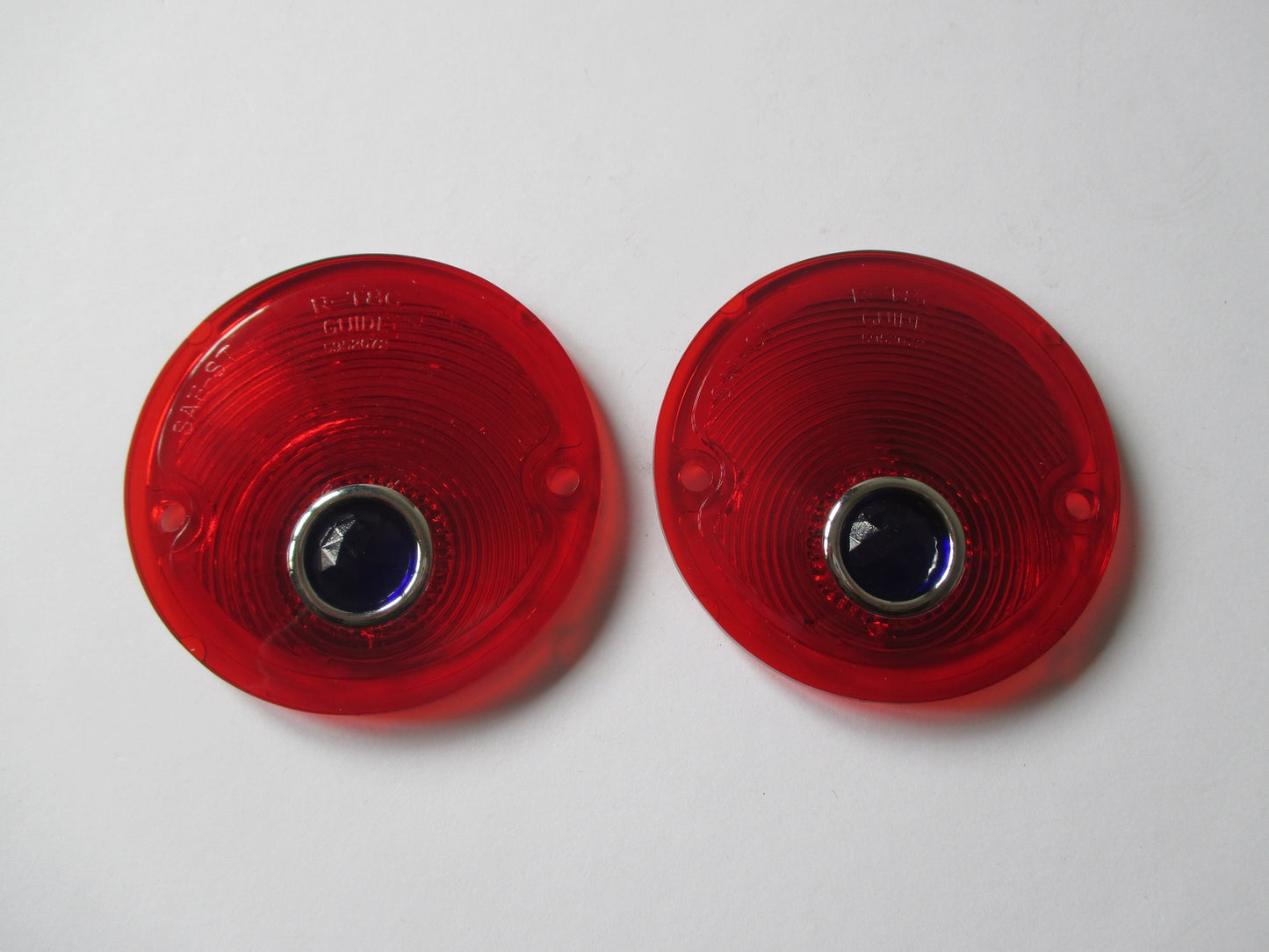 55-59 CHEV TRUCK RED TAIL LIGHT LENSES WITH BLUE DOTS NEW PICK UP 56 57 580