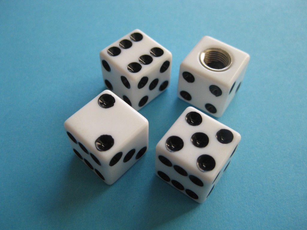 White Dice Valve Caps – thejalopyshop