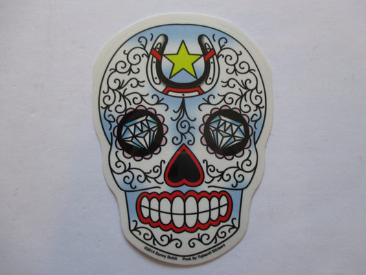 Horseshoe Diamond Skull Sticker