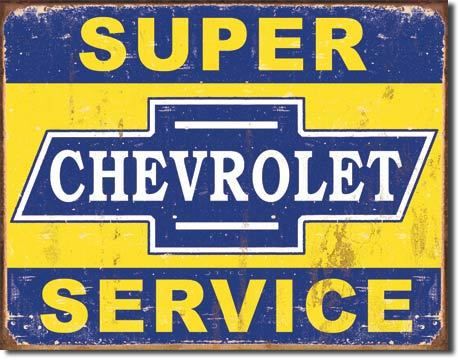 Super Chevrolet Service Tin Sign
