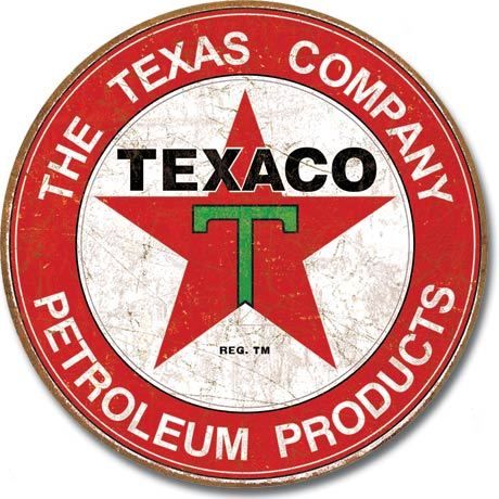 Texaco The Texas Company Round Tin Sign