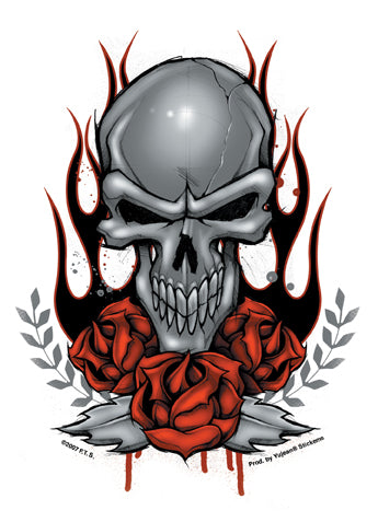 Skull Roses Sticker