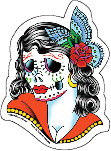 Lady Skull Sticker