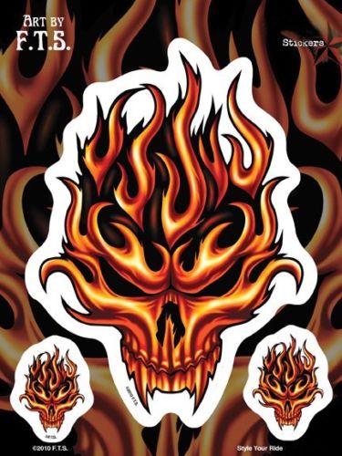 Flaming Skull Sticker